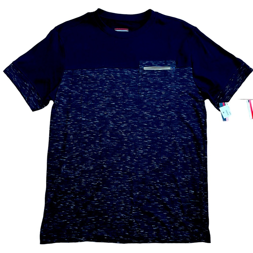 NWT Akademiks Black Color Block Casual Short Sleeve Tee Shirt Size L